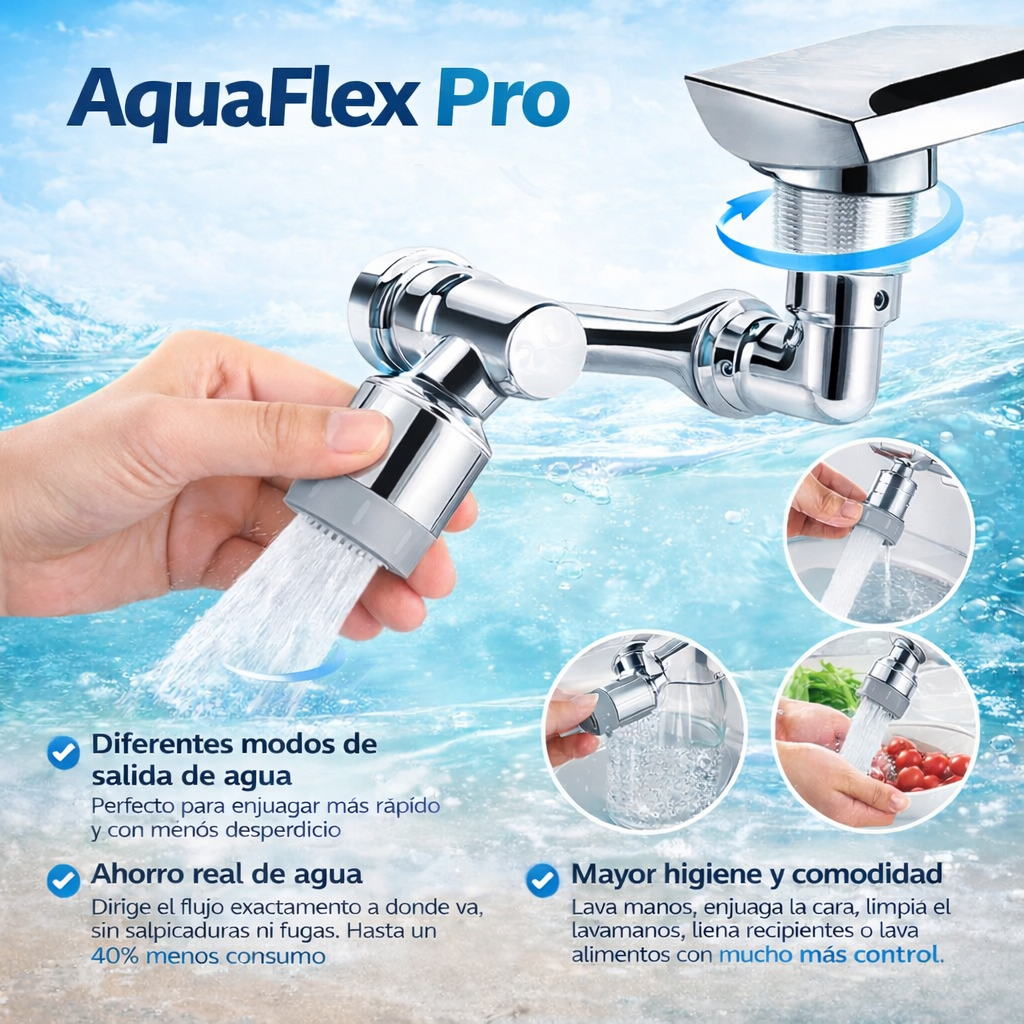 AquaFlex Pro - Controla el agua sin salpicar