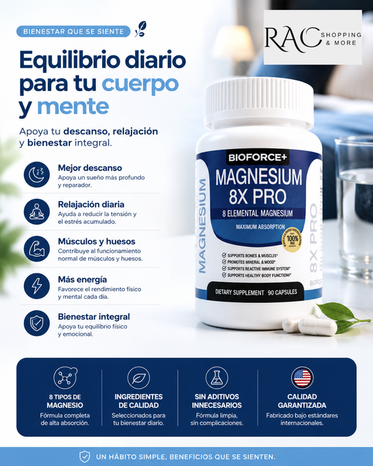 Magnesium 8X Pro - Descanso y bienestar diario